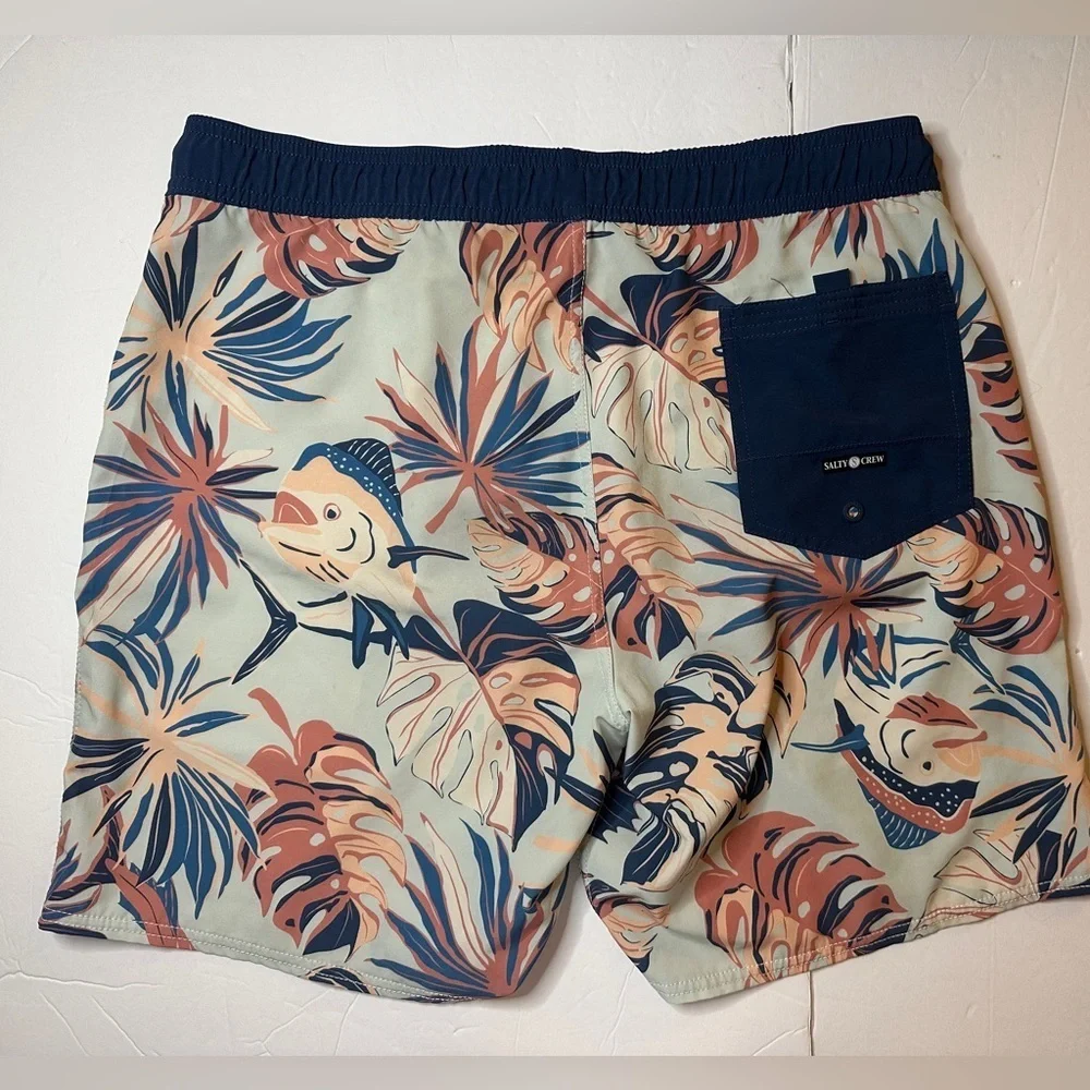 Salty Crew Ocean Fish Beach Lounge Shorts Size Large - Picture 4 of 9